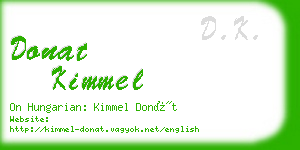 donat kimmel business card